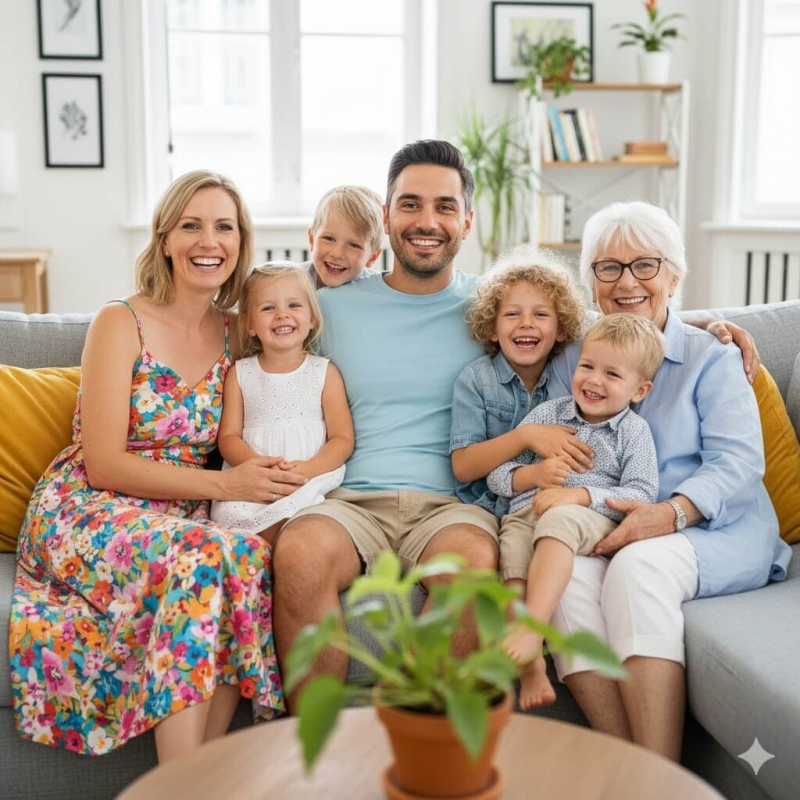 Glückliche Klientenfamilie Grundstück kaufen Paraguay